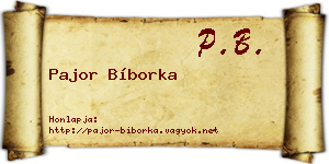 Pajor Bíborka névjegykártya
